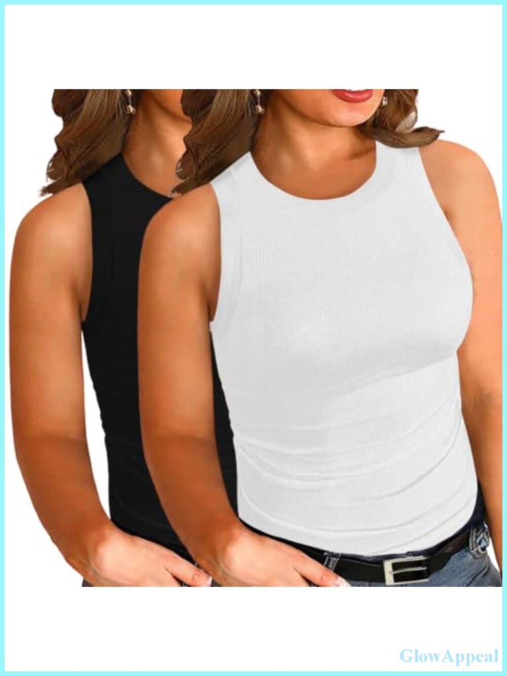 Plus Size Sleeveless Ribbed Tank Top Racerback Cami 1X-5X